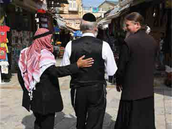 Three religions meeting in the Old City of Jerusalem